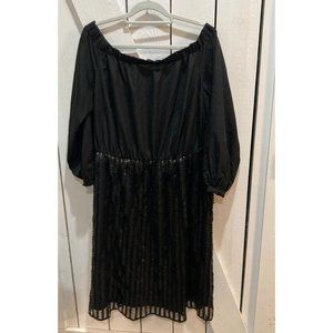 Eloquii black off the shoulder embellished dress 16